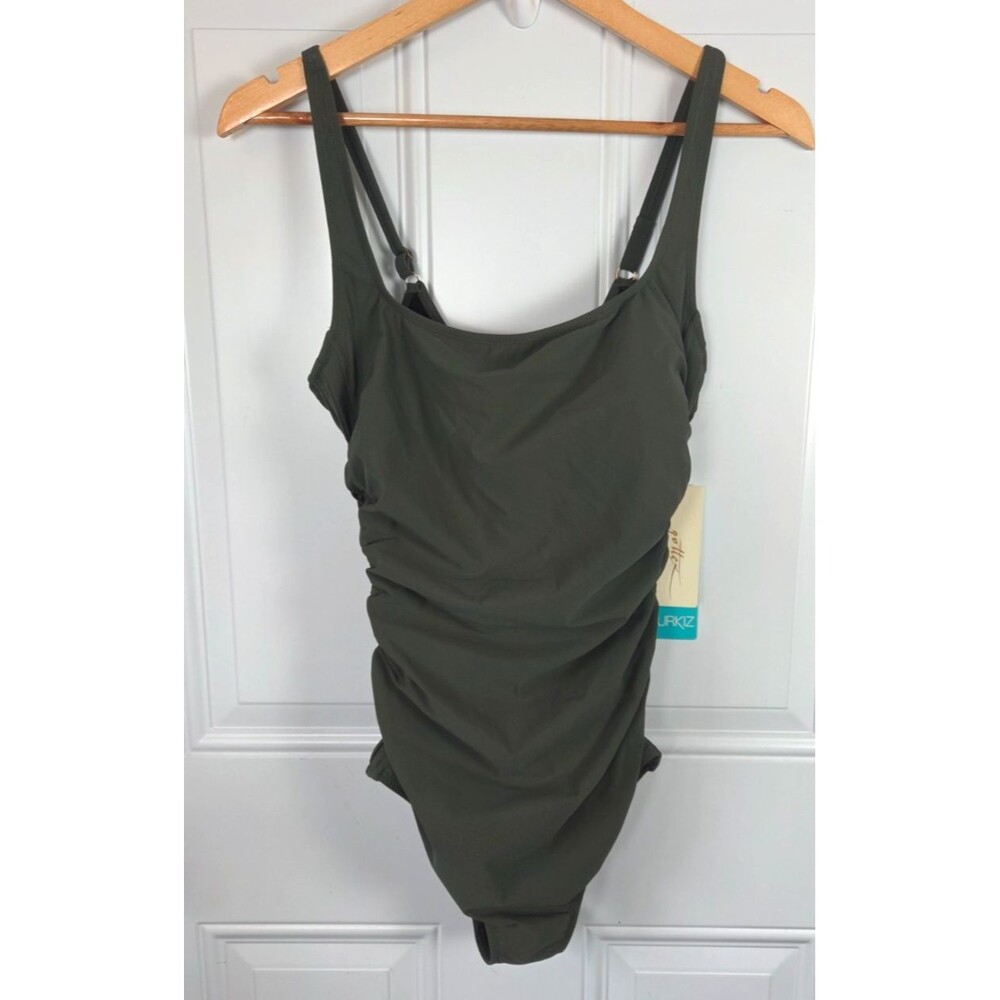 NWT Gottex One Piece Swimsuit Size 16 Olive Green